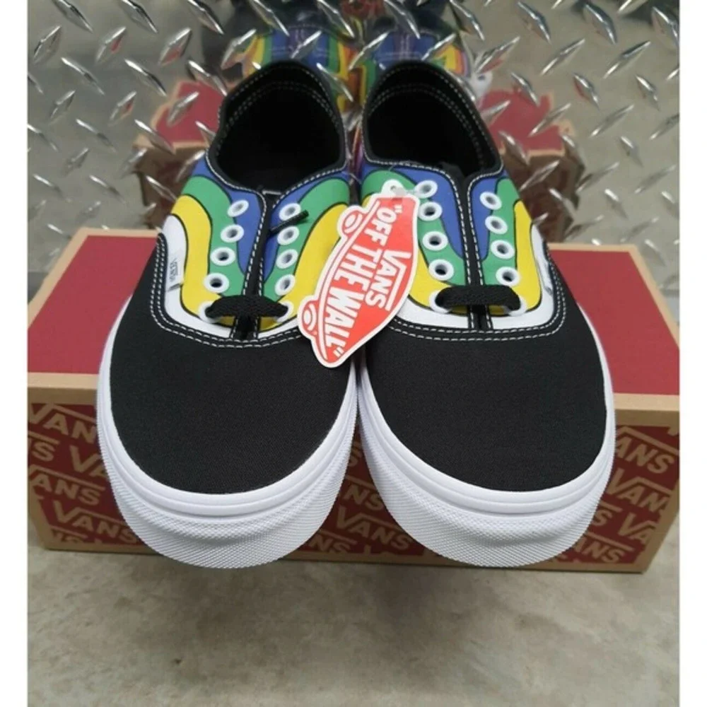 VANS Refract Authentic Rainbow Skate Shoe Mens Size 10/‎ Womens 11.5